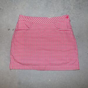 Vintage Y2K Pink Plaid High Waisted Mini Skort Preppy Style Golf Skirt Small